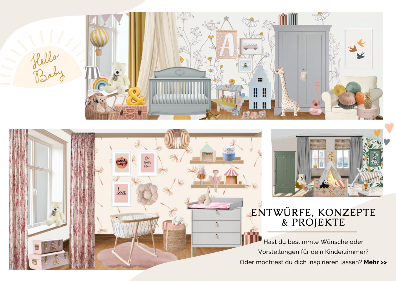 Einrichtungsentwürfe, Raumkonzepte für Kinderzimmer, Interior Design für Babys und Kids_ lovely little home